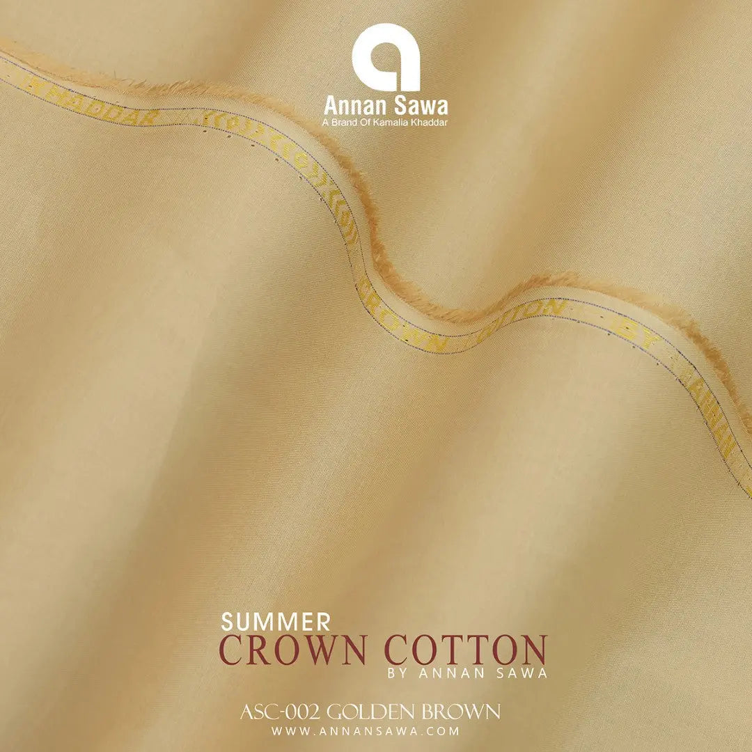 AnnanSawa Golden Brown Color Crown Cotton fabric for men – soft, breathable, durable premium men’s cotton fabric for casual and formal wear