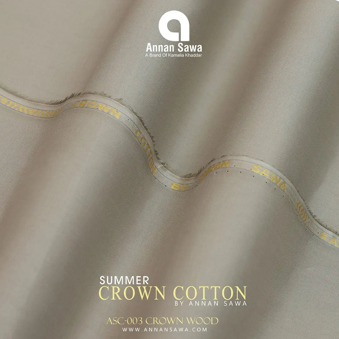 AnnanSawa Crown Wood Color Crown Cotton fabric for men – soft, breathable, durable premium men’s cotton fabric for casual and formal wear