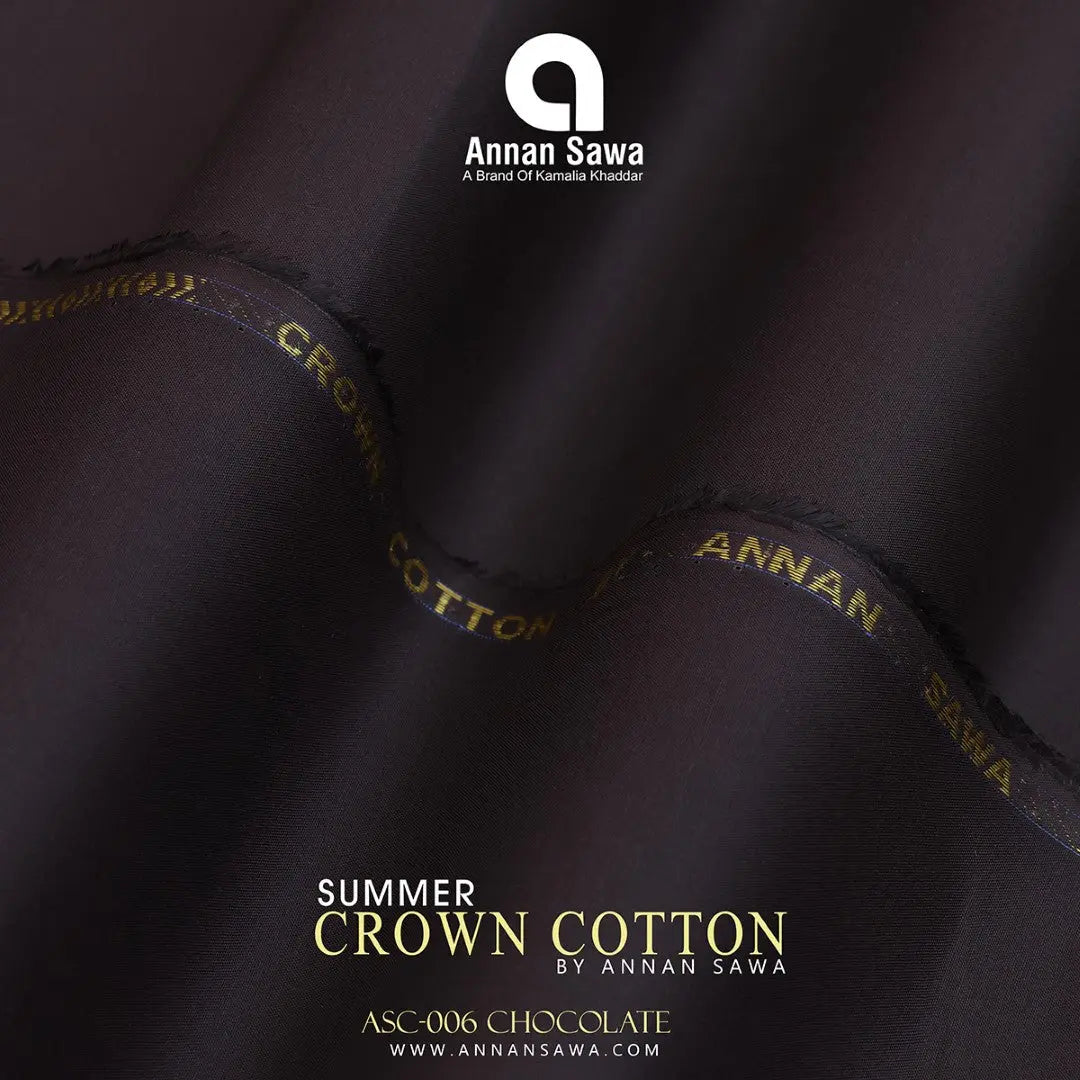 AnnanSawa Chocolate color Crown Cotton fabric for men – soft, breathable, durable premium men’s cotton fabric for casual and formal wear