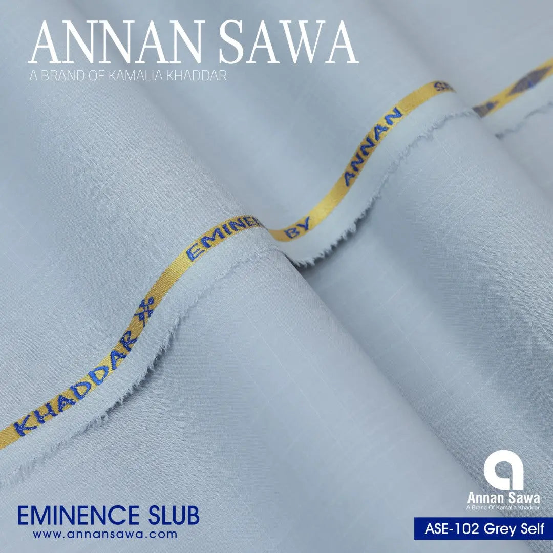 Annan Sawa Eminence Slub of is the ultimate four-season fabric with off grey self color