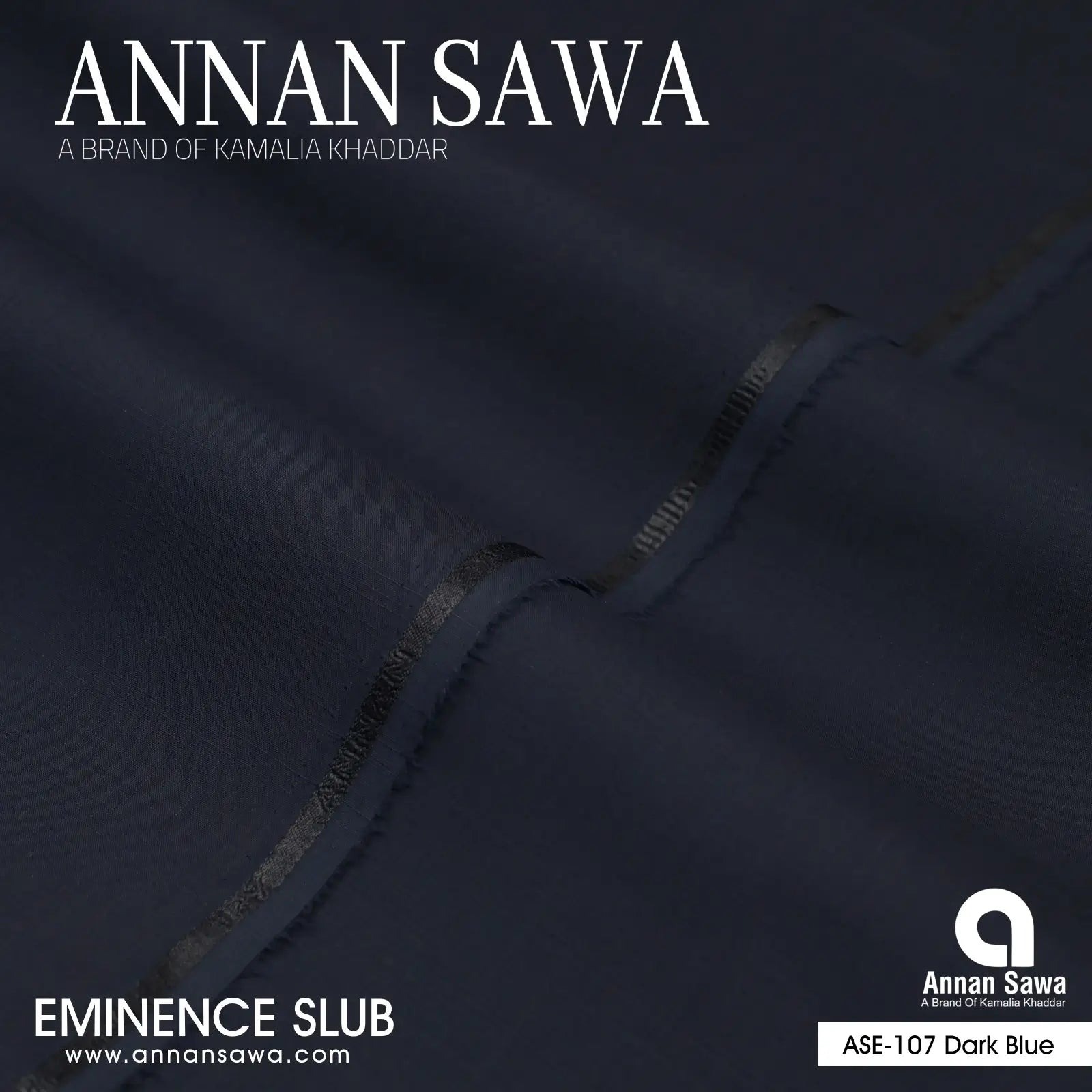 Annan Sawa Eminence Slub of is the ultimate four-season fabric with dark blue color