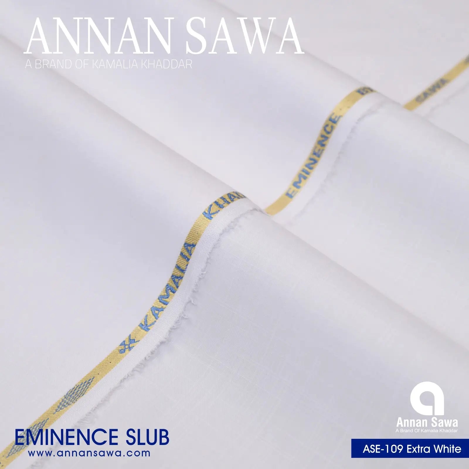 Annan Sawa Eminence Slub of is the ultimate four-season fabric with extra white color