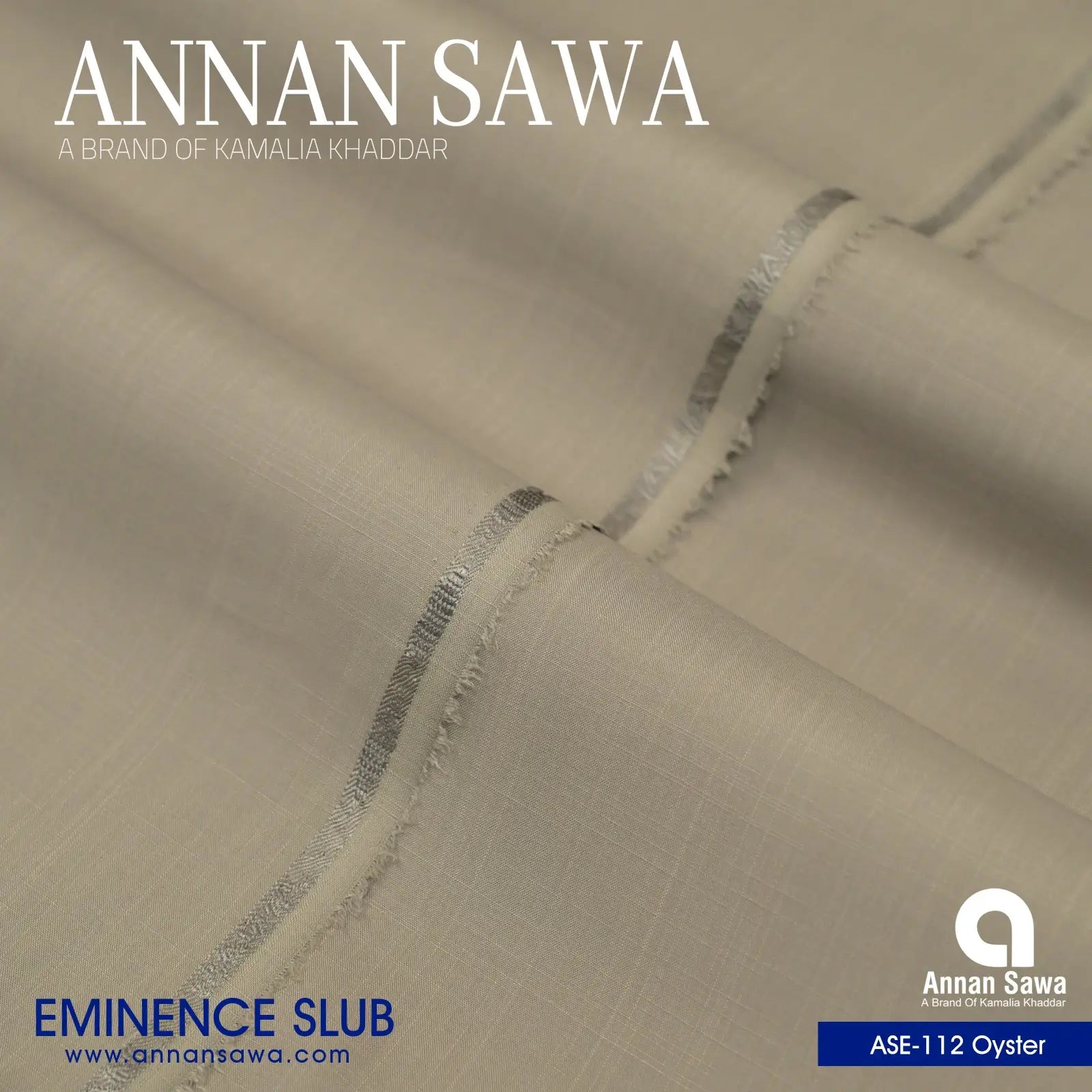 Annan Sawa Eminence Slub of is the ultimate four-season fabric with oyster color