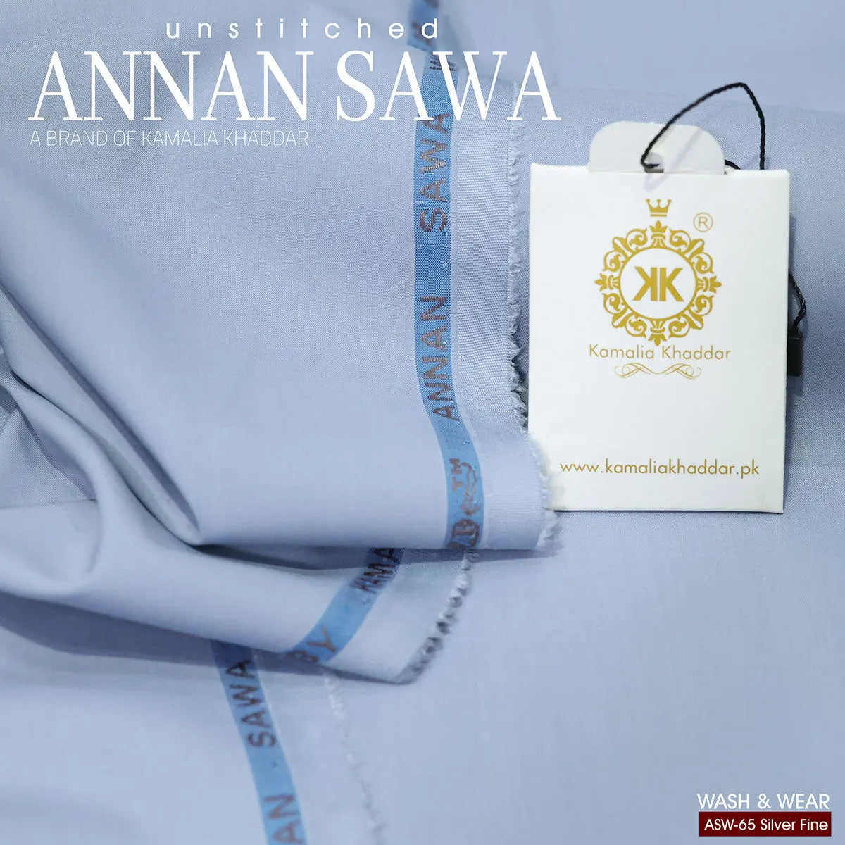 AnnanSawa Sliver Fine Color Blended Wash & Wear fabric – soft, durable fabric for men’s unstitched suits