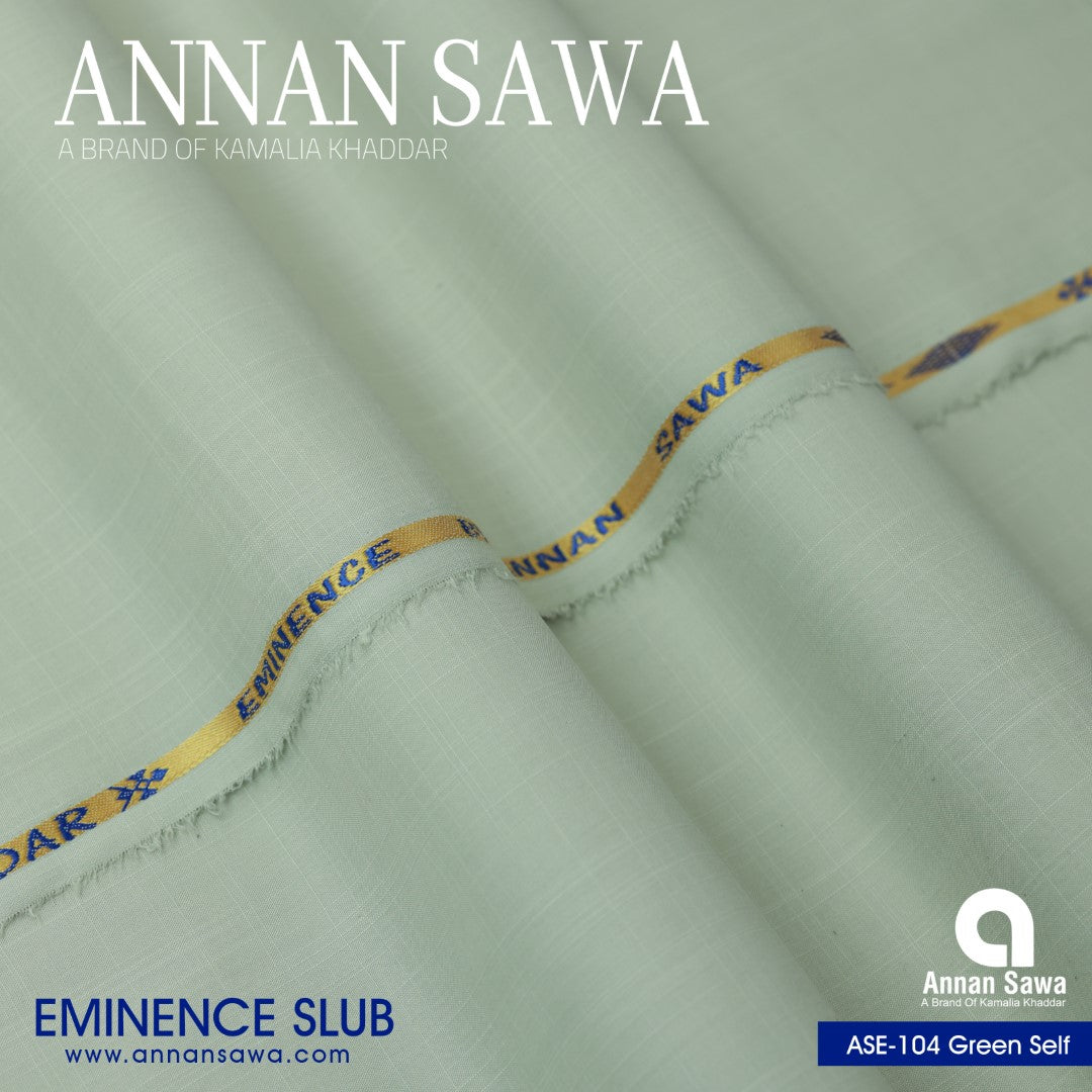 Annan Sawa Eminence Slub of is the ultimate four-season fabric with green self color