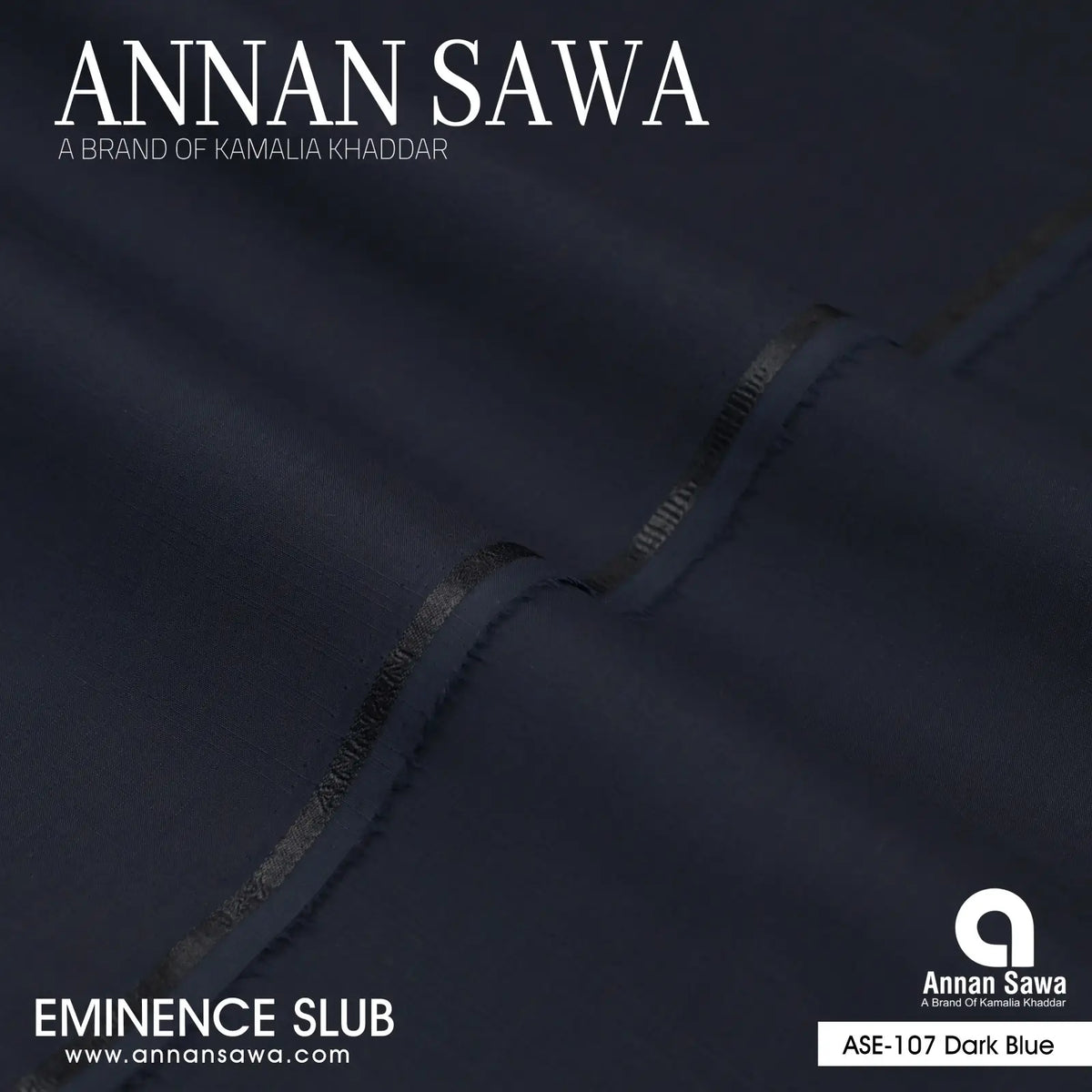 Annan Sawa Eminence Slub of is the ultimate four-season fabric with dark blue color