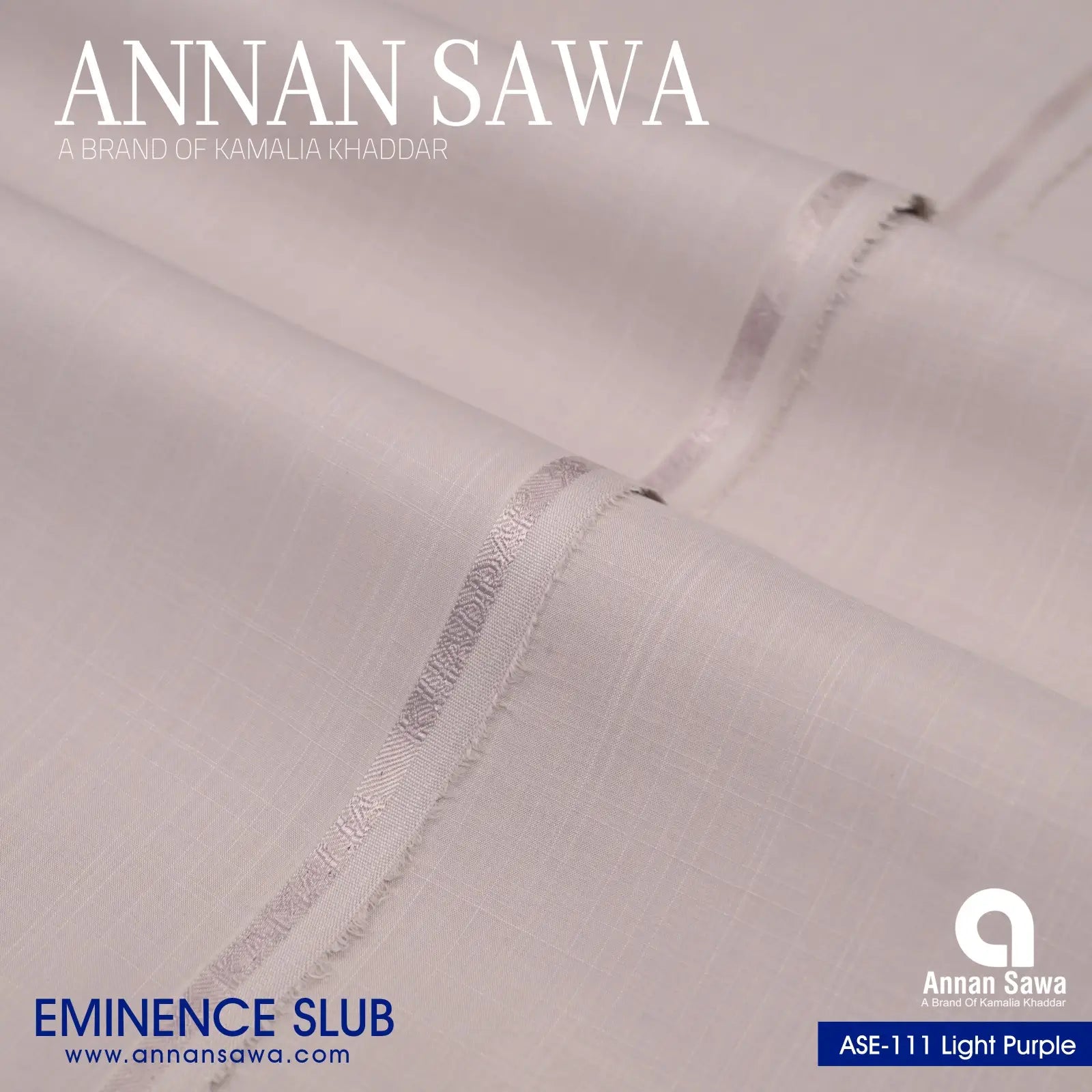 Annan Sawa Eminence Slub of is the ultimate four-season fabric with light purple color
