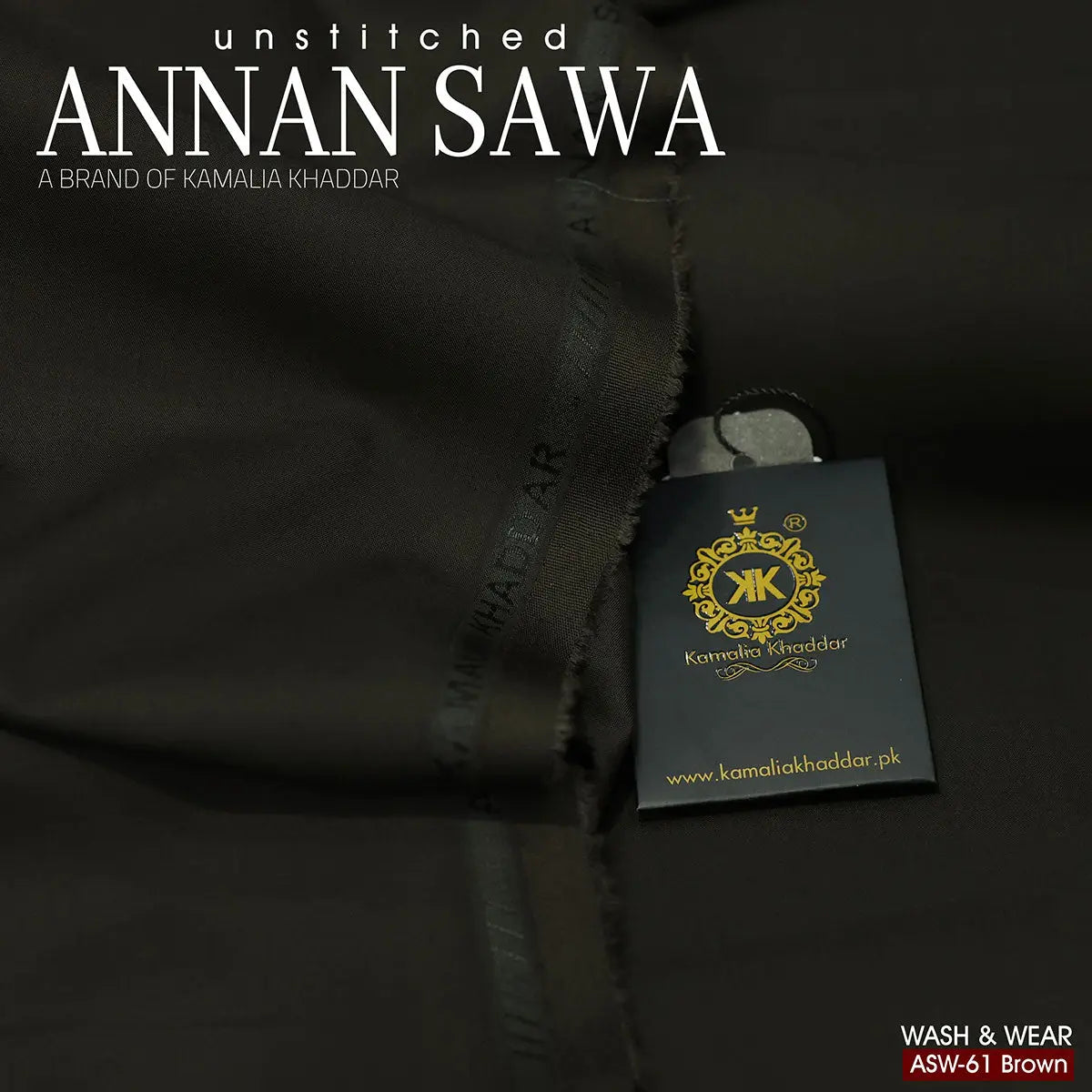 AnnanSawa Brown Color Blended Wash & Wear fabric – soft, durable fabric for men’s unstitched suits