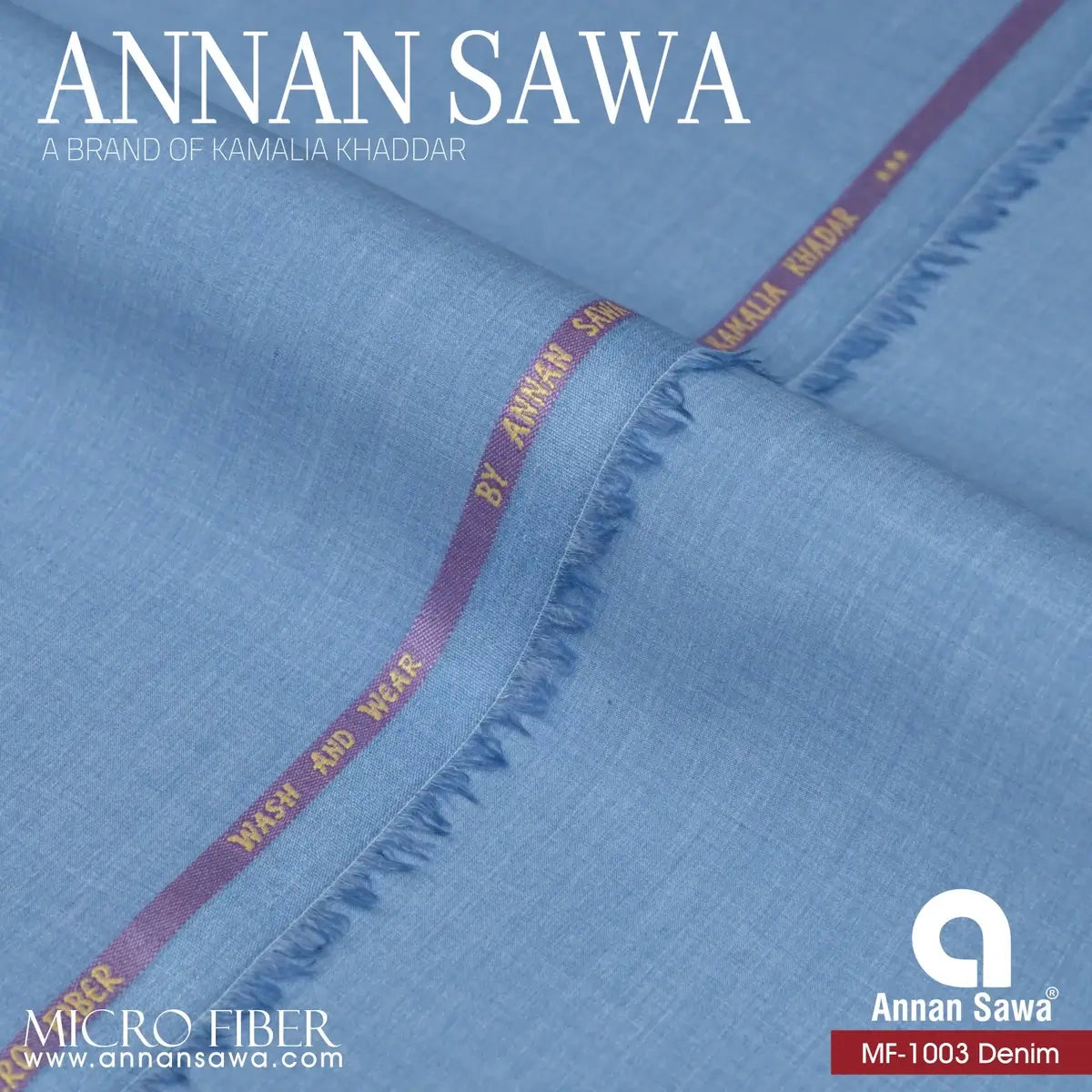 Micro Fiber Wash & Wear Fabric MF-1003 Denim Color