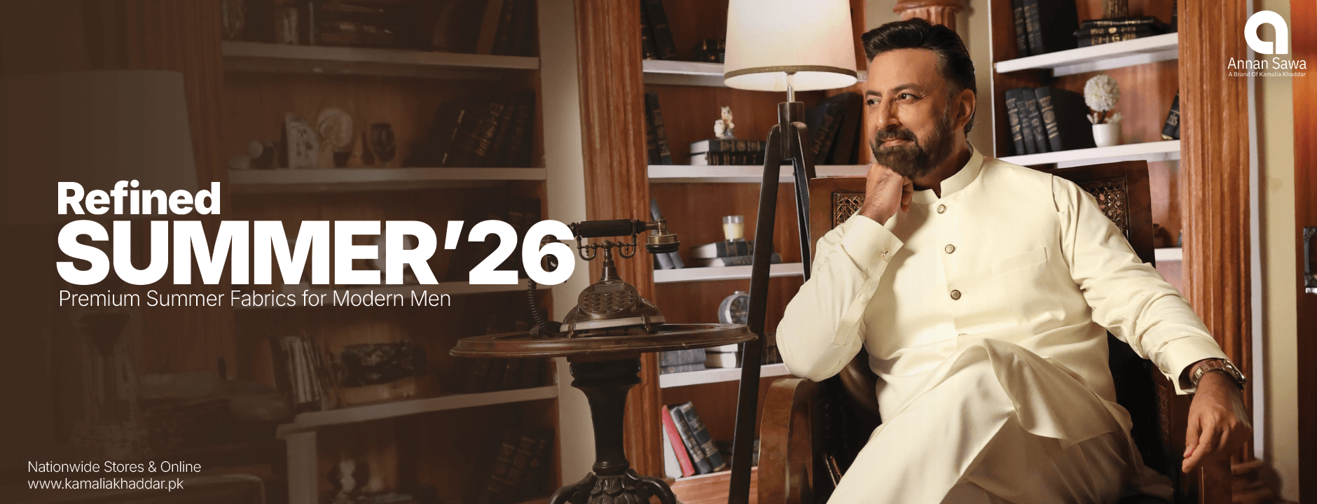Refined Summer'26 Banner of Annan Sawa A Brand Of Kamalia Khaddar