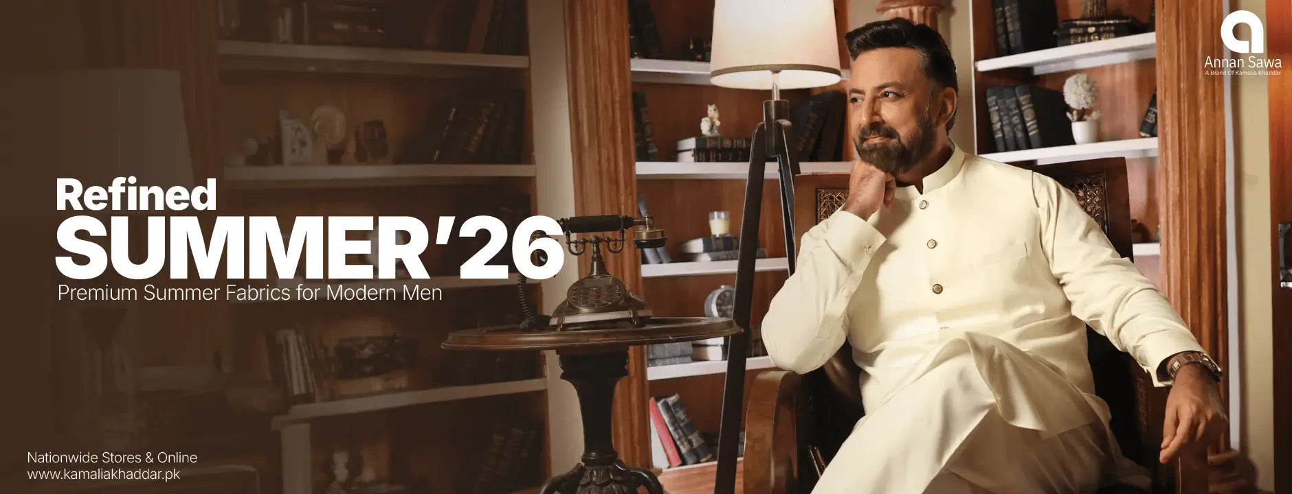 Refined Summer'26 Banner of Annan Sawa A Brand Of Kamalia Khaddar